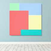 ミニマル幾何学色ブロック明るい色 キャンバスプリント (インサイチュ (ウッドフロア))