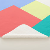 ミニマル幾何学色ブロック明るい色 シェルパブランケット (3/4)