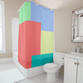 ミニマル幾何学色ブロック明るい色 シャワーカーテン (インサイチュ)