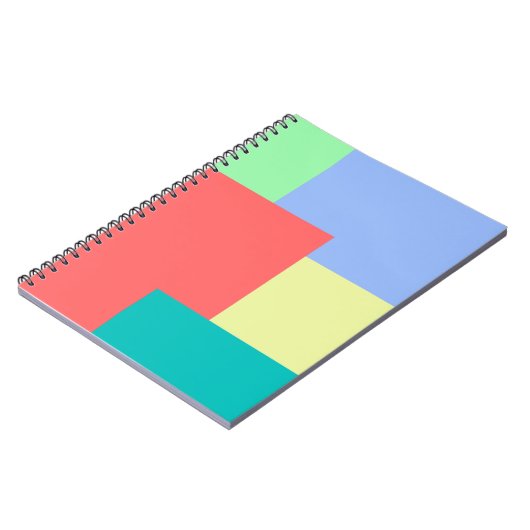 ミニマル幾何学色ブロック明るい色 ノートブック (左側)