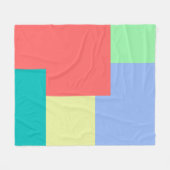 ミニマル幾何学色ブロック明るい色 フリースブランケット (正面(横))