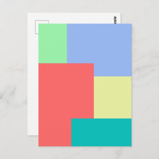 ミニマル幾何学色ブロック明るい色 ポストカード (正面/裏面)