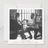 ミニマル広場白黒モダン写真結婚の セーブザデート (正面)