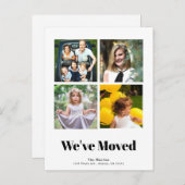 ミニマル広場4フォトコラージホワイトムービング 案内ポストカード (正面/裏面)