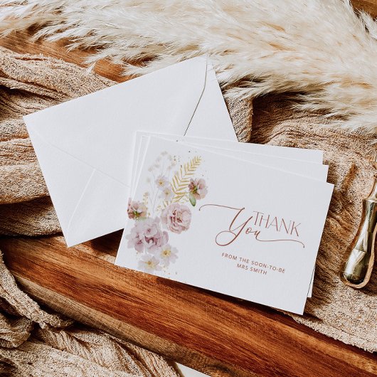 ミニマル庭園フローラブライダルサンキューカード カード