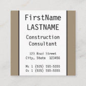 ミニマル建築コンサルタントプロフェッショナル スクエア名刺 (正面)