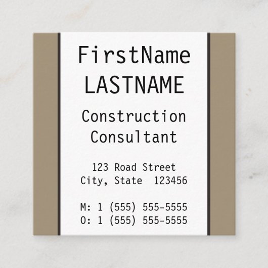 ミニマル建築コンサルタントプロフェッショナル スクエア名刺 (正面)