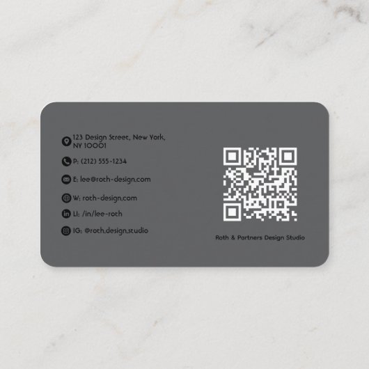 ミニマル建築家。カスタムグレーデザイン | プレミアム 名刺 (裏面)