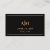 ミニマル弁護士弁護士金ゴールドモダンモノグラム 名刺 (正面)