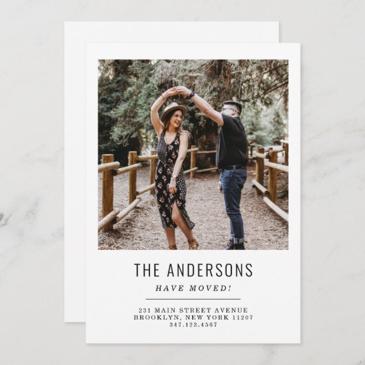 ミニマル引っ越しましたの変更の写真の移動 案内状 (正面/裏面)