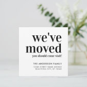 ミニマル引っ越しましたモダントレンディー黒移動 案内状 (スタンド正面)