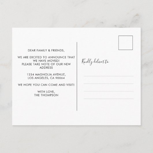 ミニマル引っ越しました切り出し写真の移動 案内ポストカード (裏面)