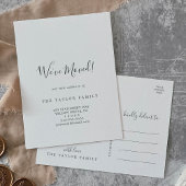 ミニマル引っ越しました印刷可能はがき 招待状