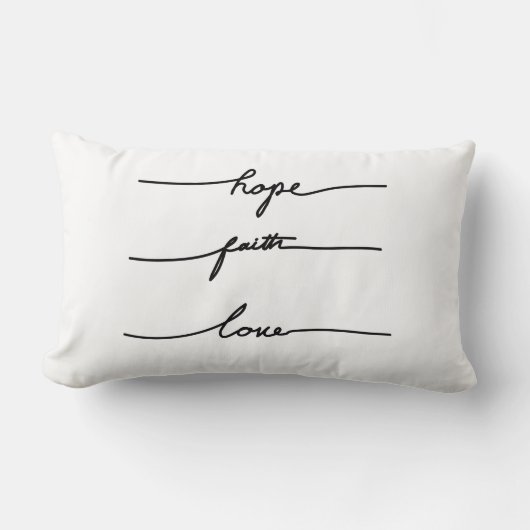 ミニマル引用文シールタイポグラフィ、手描きbab ランバークッション (正面)