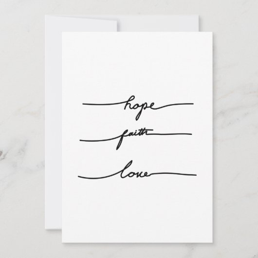 ミニマル引用文シールタイポグラフィ、手書き 招待状 (正面)