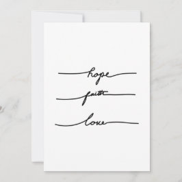 ミニマル引用文シールタイポグラフィ、手書き 招待状