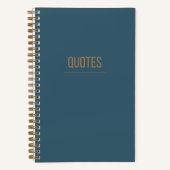 ミニマル引用文ジャーナル（青 – 緑） ノートブック (正面)