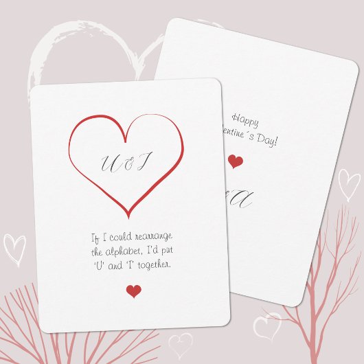 ミニマル引用文バレンタインデーハート シーズンカード