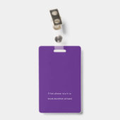 ミニマル従業員の写真ID名ロゴ紫 バッジ (裏面 （クリップ付）)