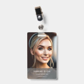 ミニマル従業員名IDカード全写真QR バッジ (正面 （クリップ付）)