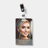 ミニマル従業員名IDカード全写真QR バッジ (正面 （クリップ付）)