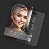 ミニマル従業員名IDカード全写真QR バッジ