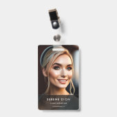 ミニマル従業員名IDカード全写真QR バッジ (正面 （クリップ付）)