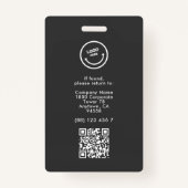 ミニマル従業員名IDカード全写真QR バッジ (裏面)