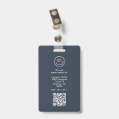 ミニマル従業員名IDカード写真QR バッジ (裏面 （クリップ付）)
