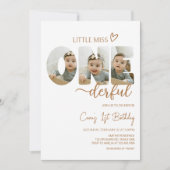 ミニマル恋しく思ス小写真誕生日パーティー 招待状 (正面)