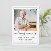 ミニマル悔やみや弔慰葬儀祈りの言葉カード サンキューカード (スタンド正面)