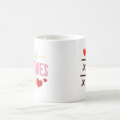 ミニマル愛かわいいバレンタインデー明るいピンク コーヒーマグカップ (中央)