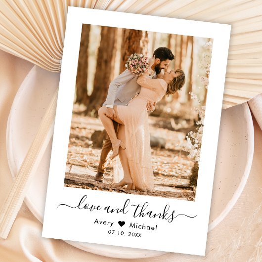 ミニマル愛とス感謝していクリプトフォト結婚ズ サンキューカード