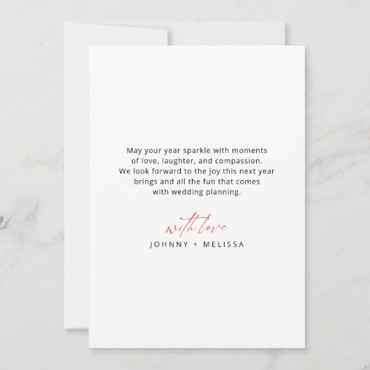 ミニマル愛の初めてのクリスマス写真 シーズンカード (裏面)