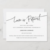 ミニマル愛は患者の結婚更新ホワイト 招待状 (正面)
