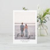 ミニマル愛ハートス結婚クリプトの写真 サンキューカード (スタンド正面)