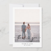 ミニマル愛ハートス結婚クリプトの写真 サンキューカード (正面)