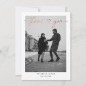 ミニマル愛ハートス結婚クリプトの写真 サンキューカード (正面)