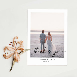 ミニマル愛ハートス結婚クリプトの写真 サンキューカード