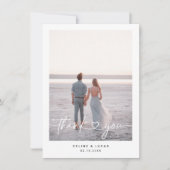 ミニマル愛ハートス結婚クリプトの写真 サンキューカード (正面)
