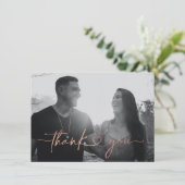 ミニマル愛ハート結婚の写真サンキューカード サンキューカード (スタンド正面)