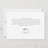 ミニマル愛ハート結婚の写真サンキューカード サンキューカード (裏面)