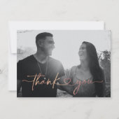 ミニマル愛ハート結婚の写真サンキューカード サンキューカード (正面)