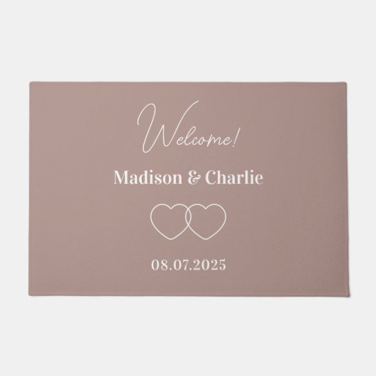 ミニマル愛結婚記念日 ドアマット (正面)