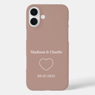 ミニマル愛結婚記念日 iPhone 16 PLUSケース