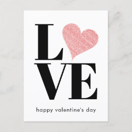 ミニマル愛赤いハートバレンタインデー シーズンポストカード