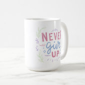 ミニマル感動的前向きフレーズカラフル コーヒーマグカップ (正面右)