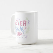 ミニマル感動的前向きフレーズカラフル コーヒーマグカップ (正面左)
