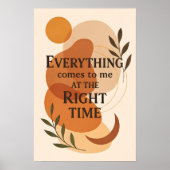 ミニマル感動的引用文ボタニカルウォールアート ポスター (正面)