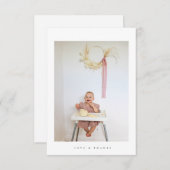 ミニマル感謝していス写真you birthday card サンキューカード (正面/裏面)